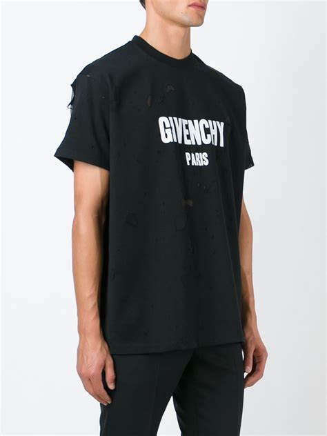 givenchy shirt mens|givenchy distressed t shirt.